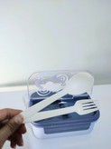 ظرف غذای سه خانه 1200 میلی لیتری با قاشق چنگال