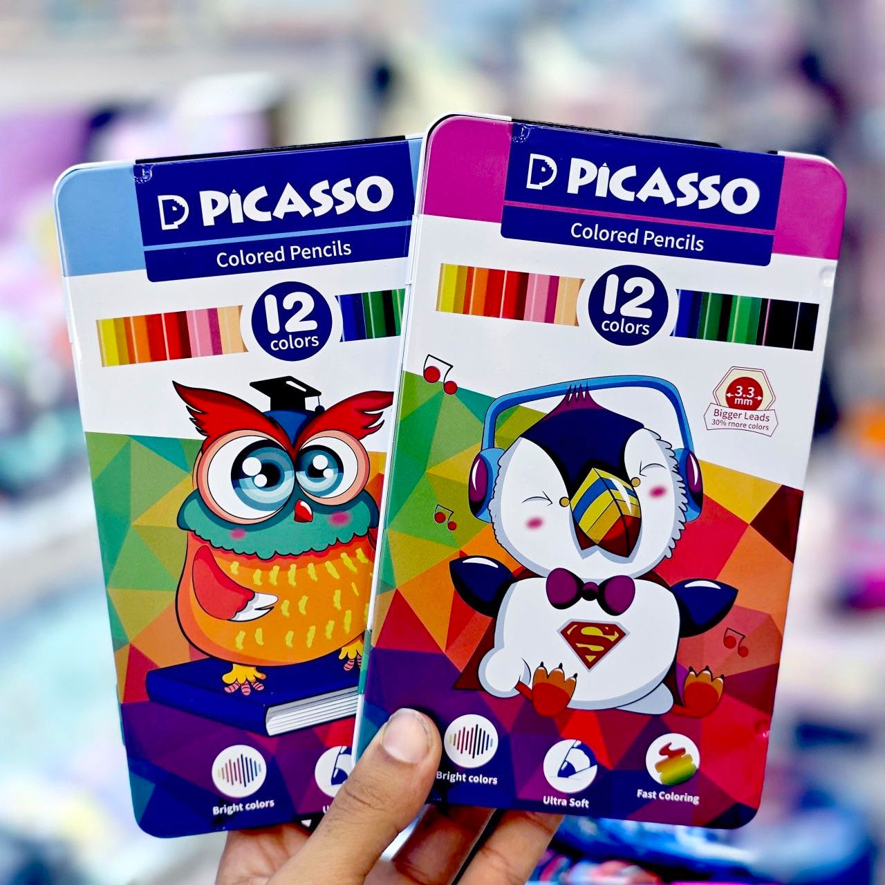 مداد رنگی 12 رنگ جعبه فلزی پیکاسو PICASSO