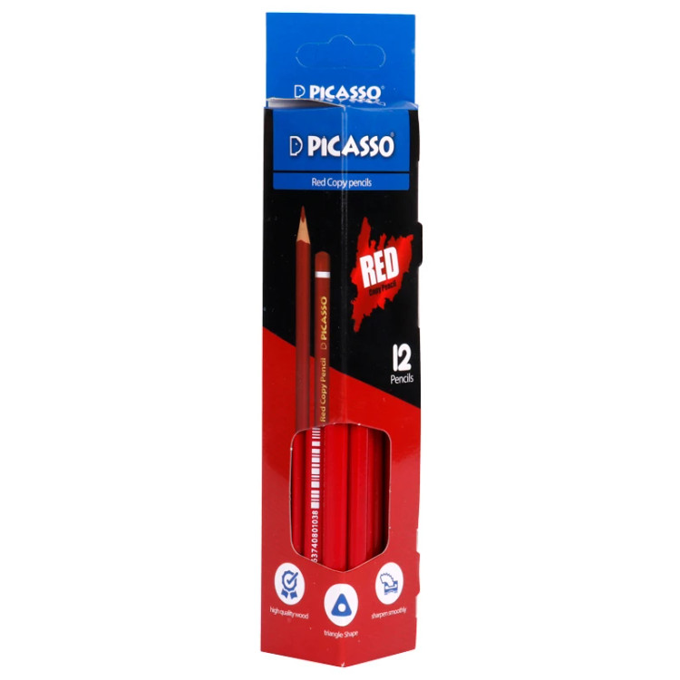 مداد قرمز پیکاسو Picasso Gol-Red-C بسته ۱۲ عددی