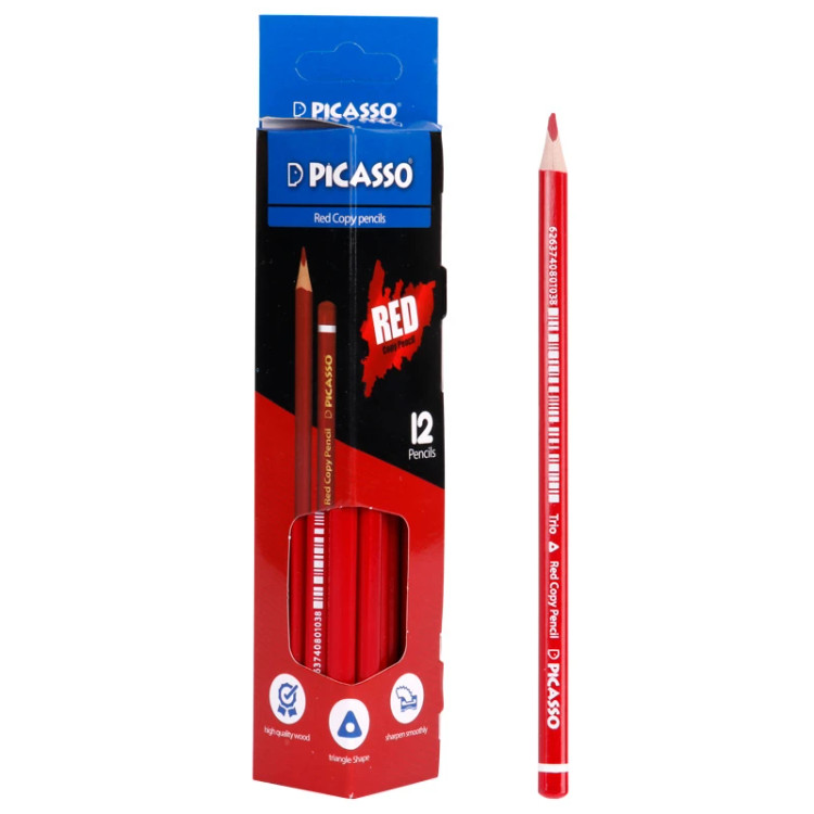 مداد قرمز پیکاسو Picasso Gol-Red-C بسته ۱۲ عددی